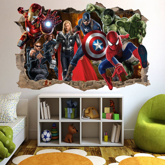 Superheroes Avengers Action Wall Sticker Art Poster Mural Transfer Decal Print