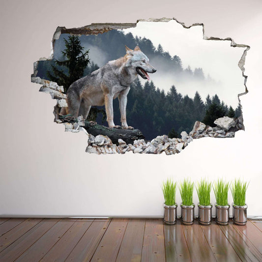 Wolf Mountain Animal Wall Decal Sticker Mural Poster Print Art Home Office Decor