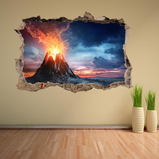 Volcano Eruption Wall Decal Sticker Mural Poster Print Art Home Office Decor