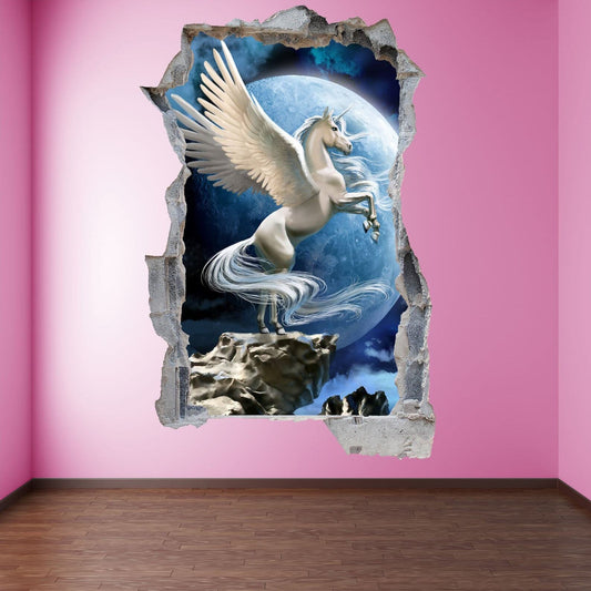 Unicorn Pegasus Wall Decal Sticker Mural Poster Print Art Kids Girls Bedroom