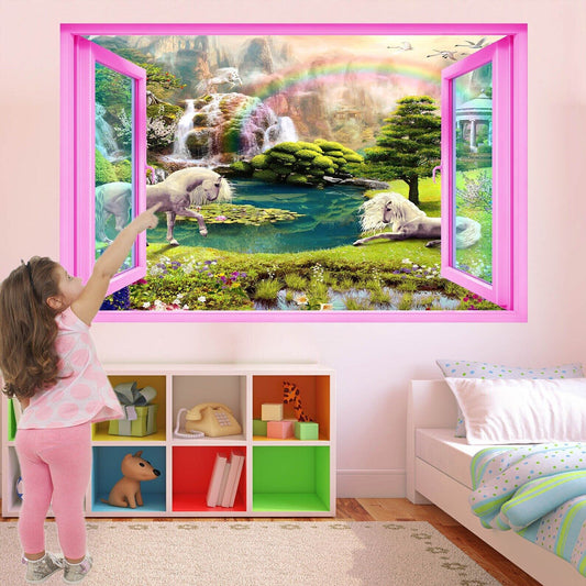 Unicorn Wall Art Decal for Enchanted Forest Theme