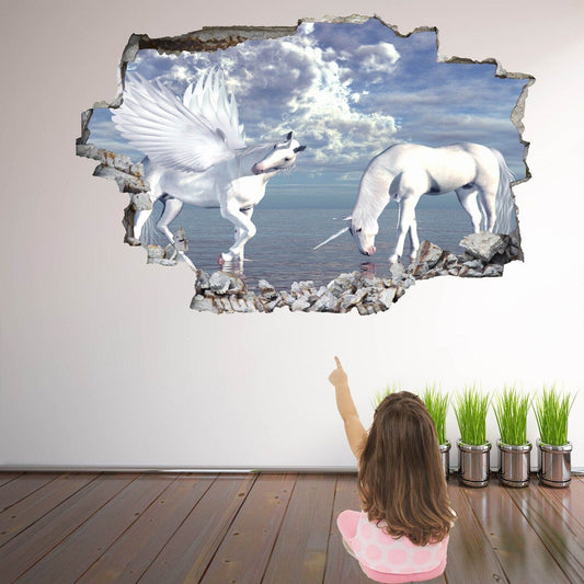 Unicorn Fantasy Wall Mural for Girls' Bedroom Decor