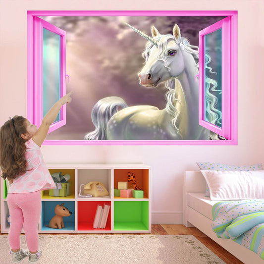 Unicorn Forest Fantasy Wall Decal Sticker Mural Print Art Kids Girls Bedroom