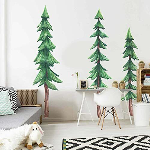 Woodland Forest Trees Set of 3 Wall Stickers Nursery Decoration Bedroom