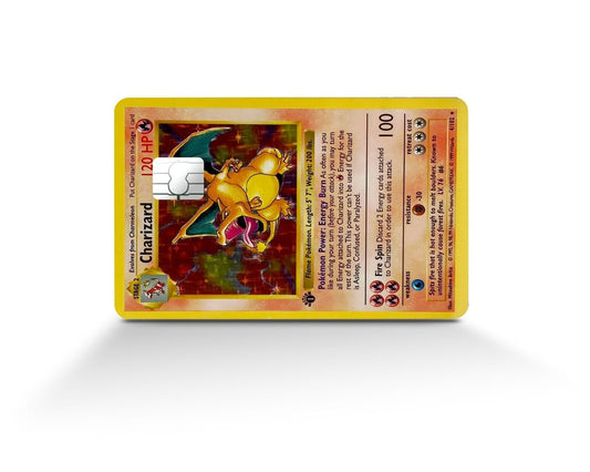 Charizard Pokemon Card Skin | Meme | Credit Card Sticker | Credit Card Skin |