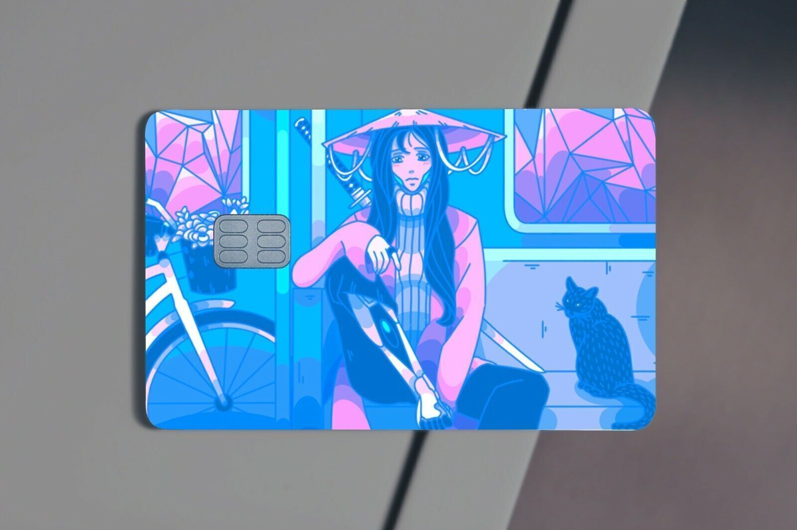 Cyberpunk Village | Anime | Credit Card Sticker | Credit Card Skin 