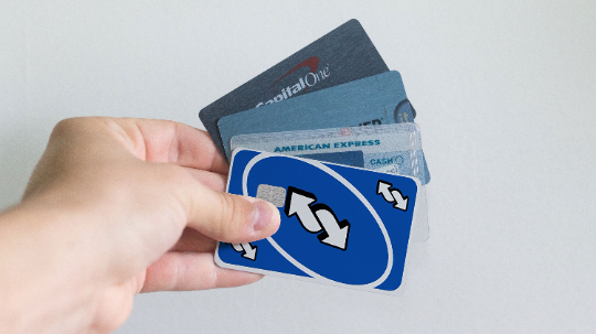 Blue Uno Reverse Credit Card Skin